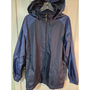 I5 Apparel Hooded Windbreaker Rain Jacket Blues Size Large Men's